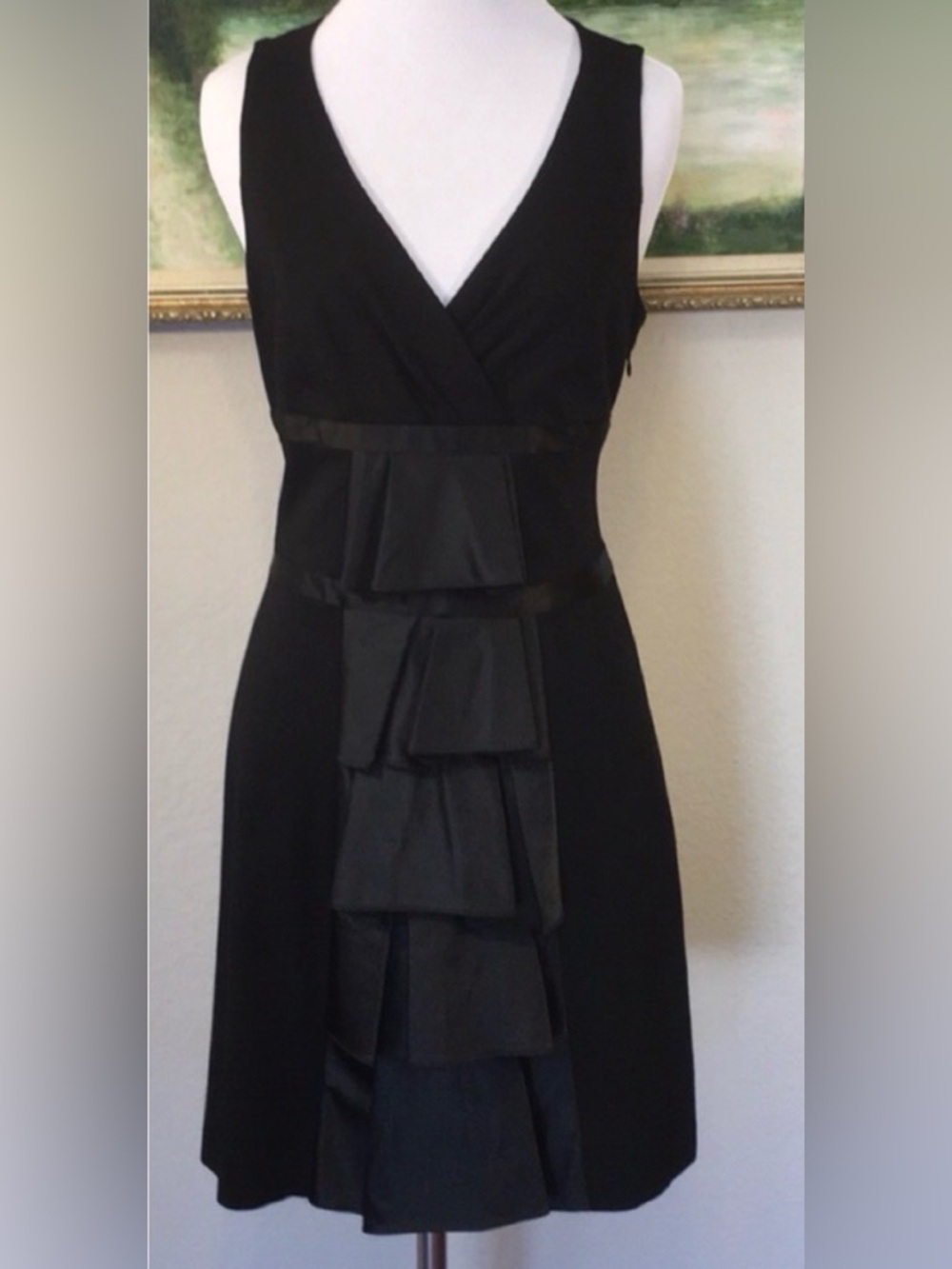 Cynthia Steffe Black Sleveless Ruffled Dress New with Tags